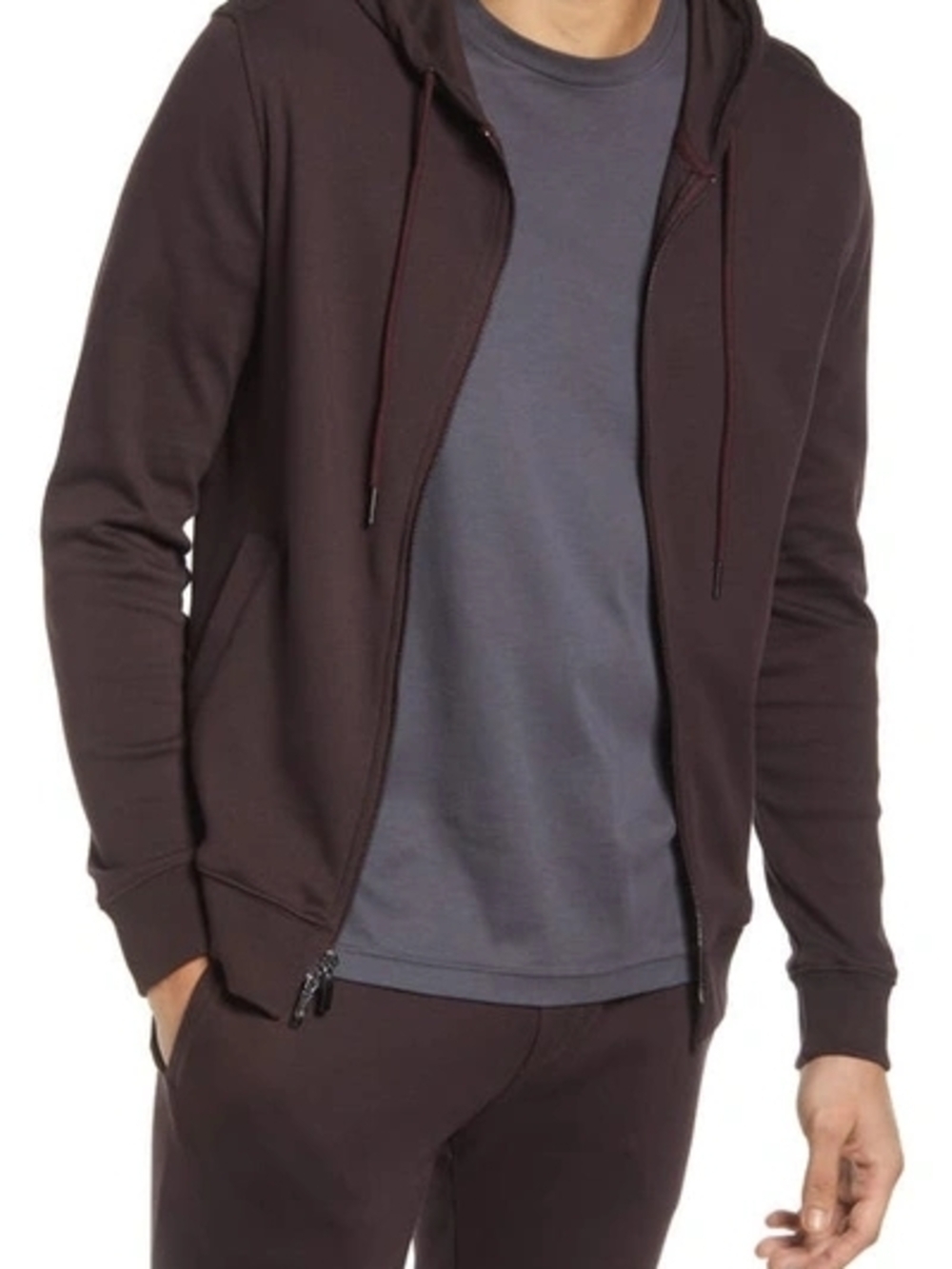 Robert Barakett Cortina Pima Cotton Men’s Full-Zip Hoodie in dark Burgundy